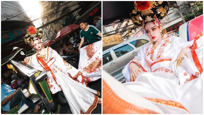 เป้ย ปานวาด ทำถึง! ชีเสิร์ฟลุกส์ฮองเฮาต้อนรับตรุษจีน สวยจนคนรอบข้างตะลึง