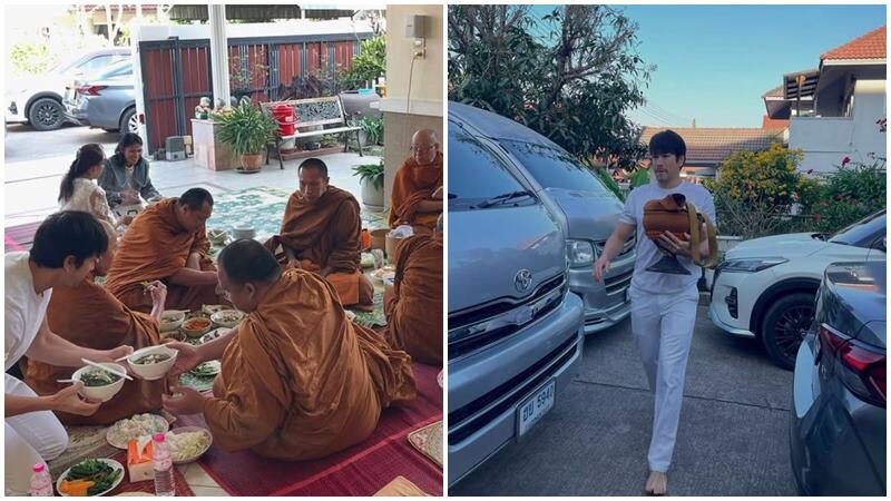 ณเดชน์-ญาญ่า ให้ของขวัญวันเกิดแม่แก้ว เปิดบ้านทำบุญ มัคนายกหล่อมาก