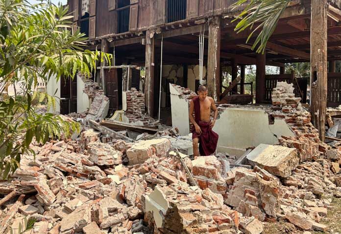 เมียนมาประกาศ “สถานการณ์ฉุกเฉิน” หลังธรณีพิโรธ บ้านเรือน-สะพาน-วัดพังยับ