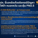 ปภ. ชี้แจงกรณีปัญหาไฟป่า หมอกควัน และฝุ่น PM2.5 ยืนยันข้อมูลปี 68