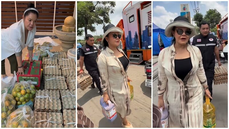 ฮาย อาภาพร มอบเสบียงให้เจ้าหน้าที่ ช่วยเหลือตึกถล่ม ดาว มยุรี ร่วมบุญด้วย 