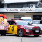 CPF ร่วมกับตำรวจทางหลวง จัดแคมเปญ 'หิวไม่ขับ' แจกไส้กรอกฟรี วังน้อย-วังมะนาว