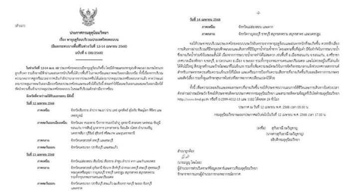 ประกาศเตือนฉบับที่ 6 พายุฤดูร้อน ถล่มวันนี้