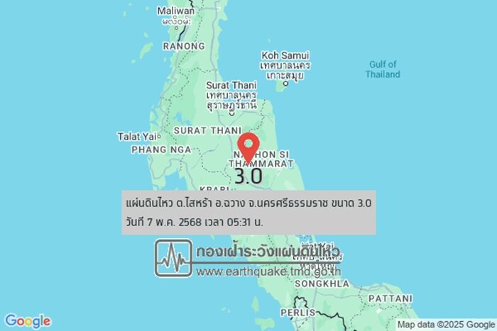 ระทึก แผ่นดินไหว นครศรีธรรมราช รับรู้แรงสั่นสะเทือน หลายตำบลได้ยินเสียงดัง โรงพยาบาลเร่งอพยพออกจากตึก เร่งตรวจสอบความเสียหาย
