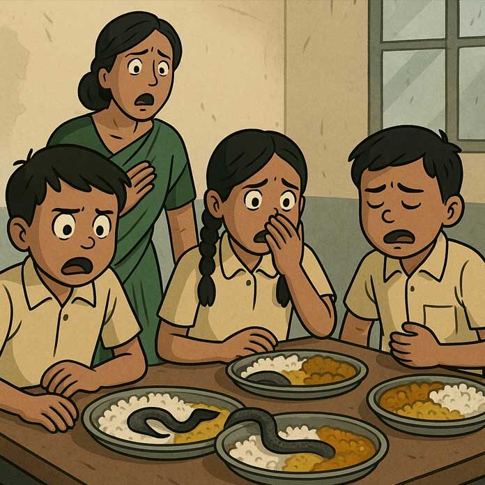 อินเดียเร่งสอบสวน! เด็กนับร้อยป่วย หลังพบ “ซากงู” ในอาหารกลางวันของโรงเรียน