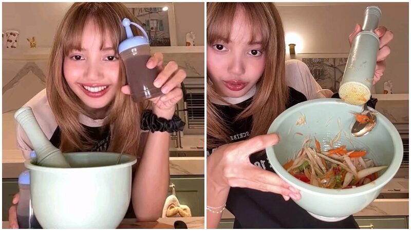 “ลิซ่า” โชว์สกิลตำส้มตำกลางไลฟ์ ลั่น!ไม่มีผงนัว แฟนคลับแห่แซวให้ไปขอ “แบมแบม”