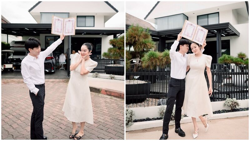 “พีท-แก้มบุ๋ม” จดทะเบียนสมรส แคปชั่นหวาน “มีเจ้าของแบบเป็นทางการแล้วสินะ” แฟนๆ แห่ยินดี