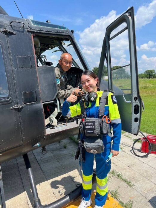 โซเซียลแห่ชม พ่อนักบิน ลูกสาวพยาบาล ทีม Sky Doctor ช่วยผู้ป่วยฉุกเฉิน