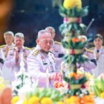 สถิตย์พงษ์ ประธานในพิธีบวงสรวงการแสดงโขนมูลนิธิส่งเสริมศิลปาชีพ ตอน'สัตยาพาลี'