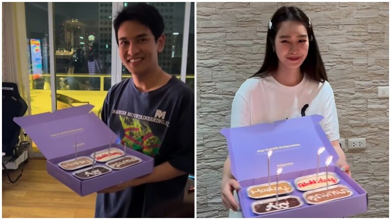 “กัน นภัทร” เขินหนัก! “ฐิสา” ถือเค้กเซอร์ไพรส์วันเกิด โดนเพื่อนแซวลั่น 