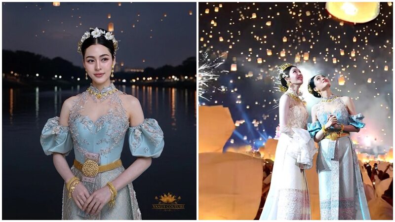 งดงามเหนือกาลเวลา! “หลิง-ออม” อวดโฉมชุดไทยจักรพรรดิ-ประยุกต์ล้านนา