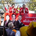 เพื่อไทย 3 แคนดิเดตนายกฯ ขึ้นรถแห่ หาเสียง เขตหลักสี่-ดอนเมือง ชู นโยบายเรียน4ปีมีรายได้