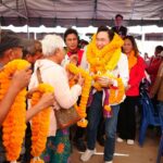 คล้องพวงมาลัยหม่ำ-แหนม ต้อนรับ 'ยศชนัน' อ้อนขอเสียง เพื่อไทย ชัยภูมิ 7 เขต ให้ถล่มทลาย