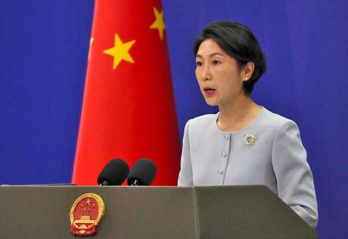 เหมา หนิง โฆษกกระทรวงการต่างประเทศจีน กล่าวในการแถลงข่าวที่กระทรวงการต่างประเทศในกรุงปักกิ่ง เมื่อวันจันทร์ที่ 19 สิงหาคม 2567
