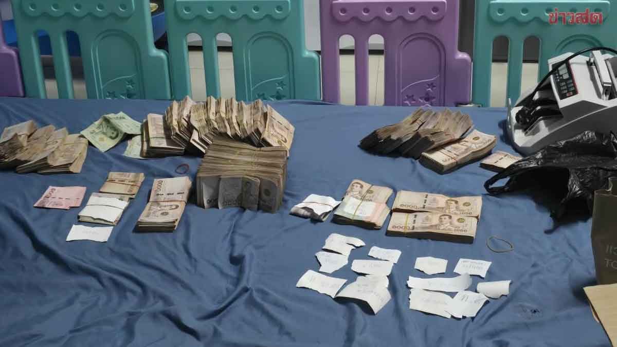 Cyber Police Raid Battery Shop, Seize Over 3.8 Million Baht in Cash Used for Online Gambling Money Laundering