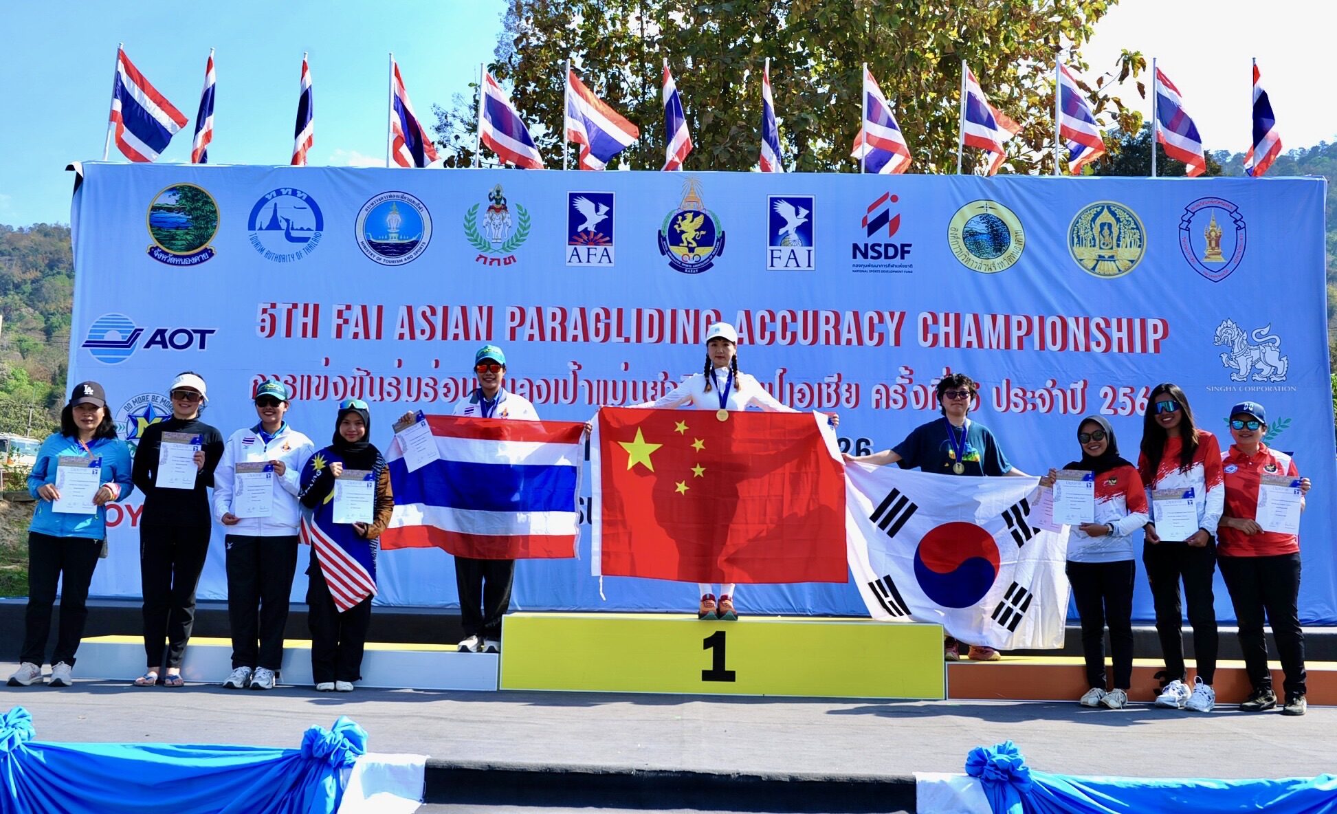 Thai National Team Wins Silver in Asian Paragliding Accuracy Championship