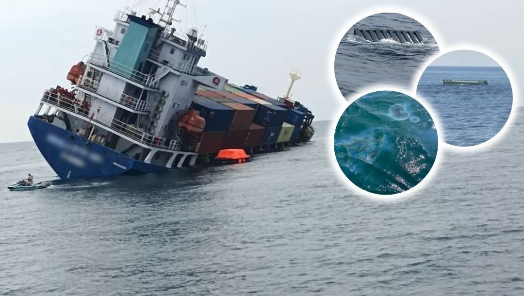 Pollution Control Department Warns Public About Dangerous Containers from Sunken Cargo Ship near Phuket