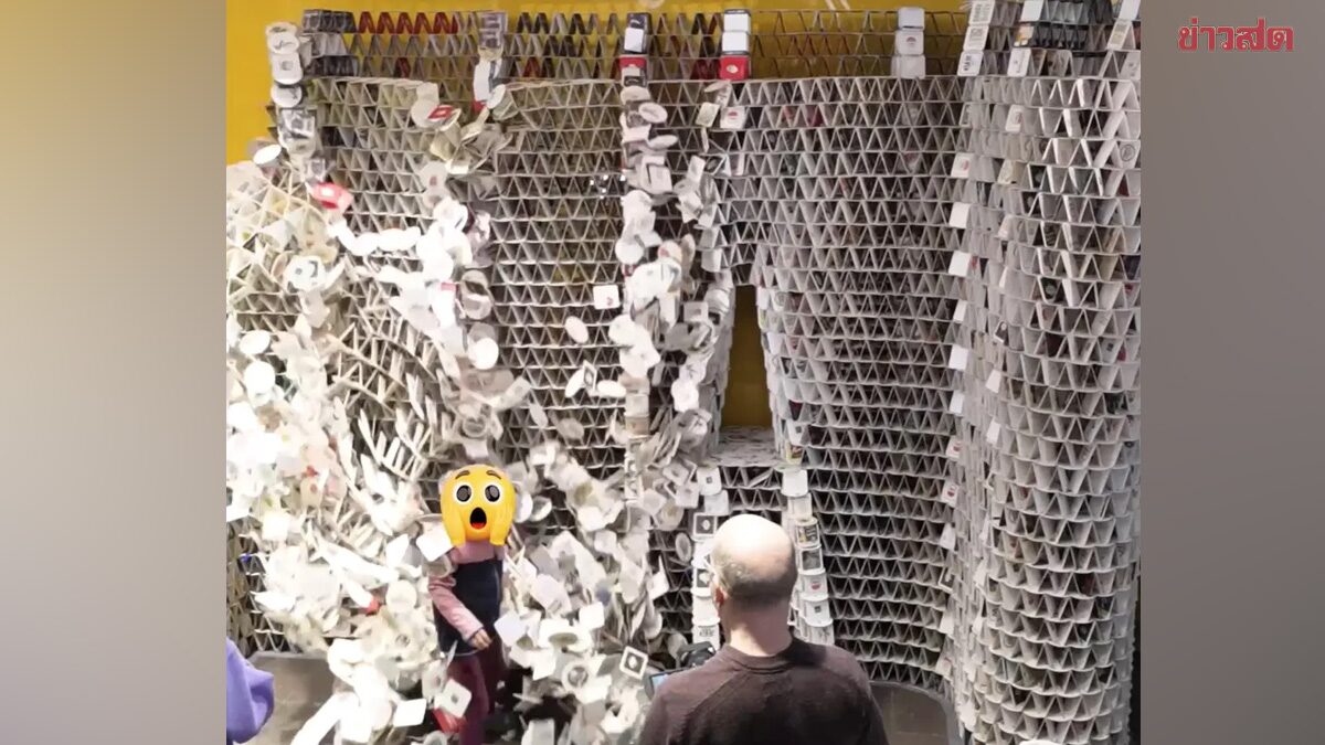 Shocking! Young Girl Accidentally Destroys Nearly 70,000-Piece Beer Mat Tower