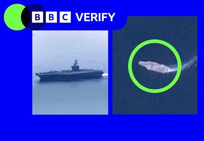 BBC Verify ยืนยันตำแหน่งของเรือบรรทุกเครื่องบินสหรัฐฯ USS Abraham Lincoln ใกล้กับอิหร่าน โดยใช้ภาพถ่ายดาวเทียม ในขณะที่วอชิงตันยังคงกดดันอิหร่านอย่างต่อเนื่องเกี่ยวกับโครงการทางทหารและการปราบปรามผู้ประท้วงอย่างรุนแรงเมื่อเร็วๆ นี้