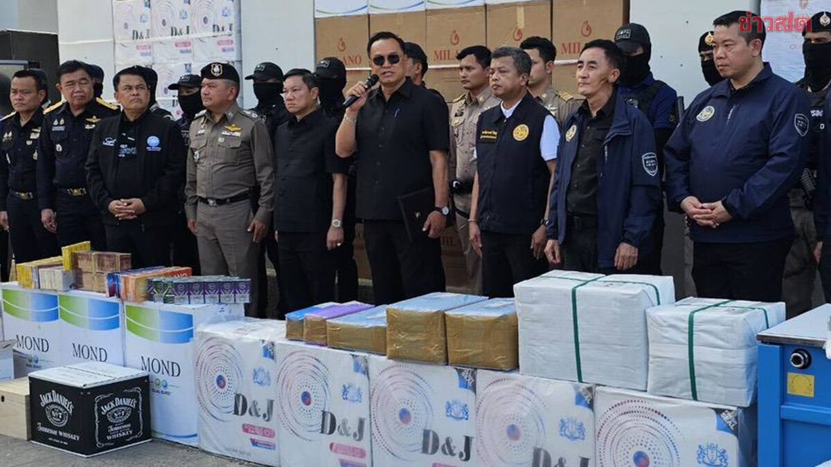 Massive Illegal Cigarette Network Dismantled in Southern Thailand, Over 20 Million Cigarettes Seized with Fines Exceeding 1,000 Million Baht
