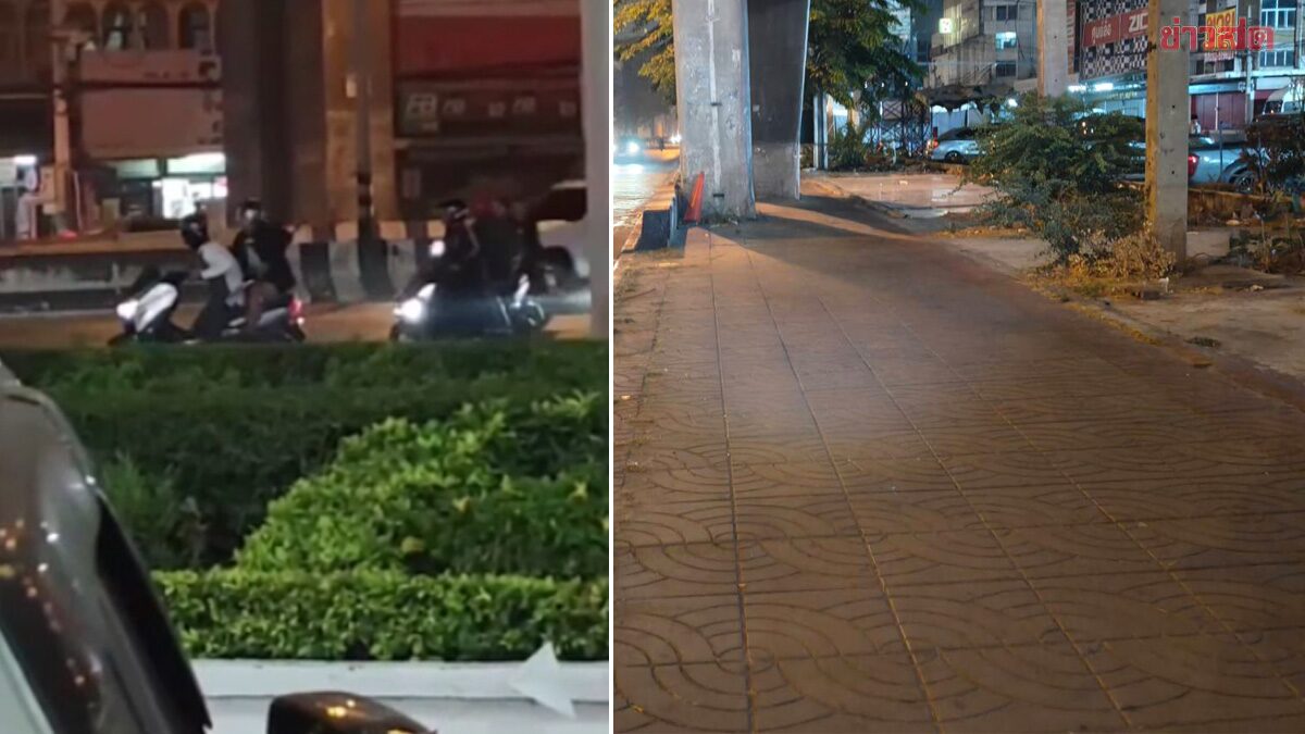 Teenage Gangs Clash with Knives and Guns, Shooting Recklessly in Front of Pathum Thani Shopping Mall