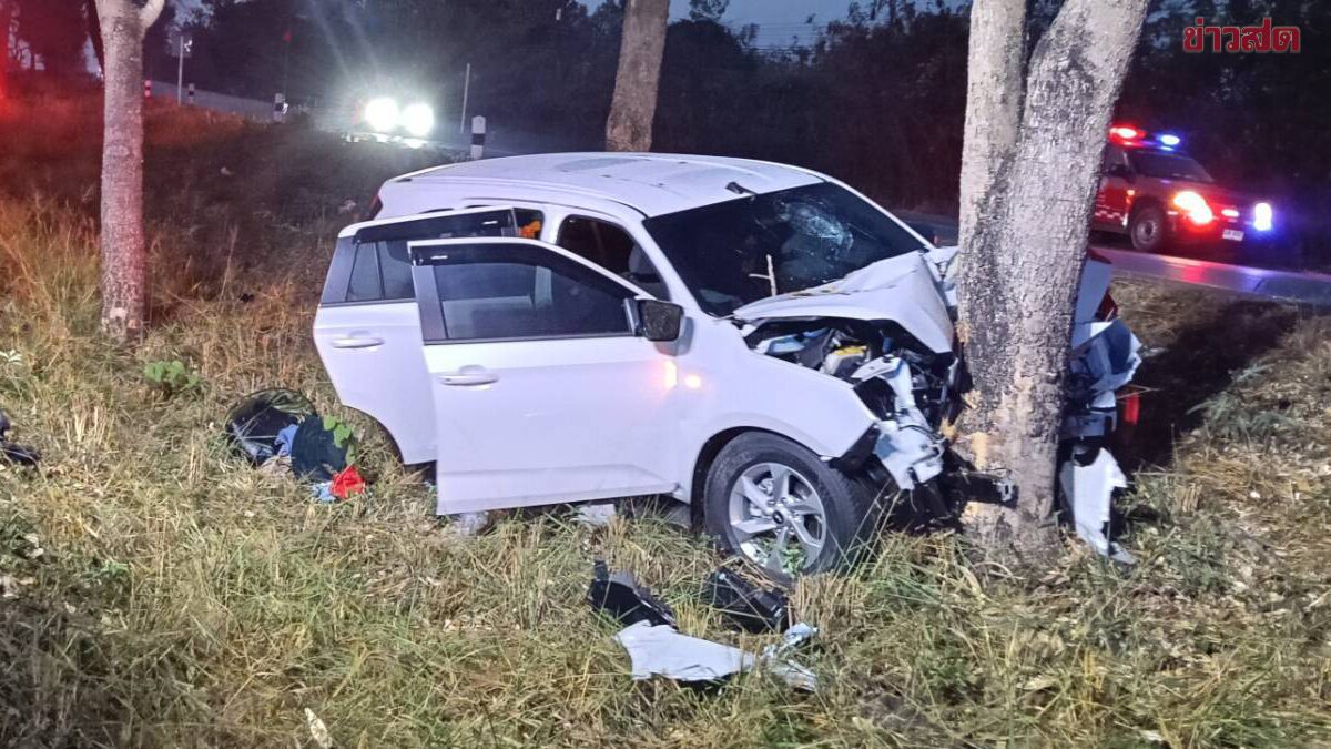 26-Year-Old Driver Crashes Family Car en Route to Chiang Rai, Killing One and Injuring Three
