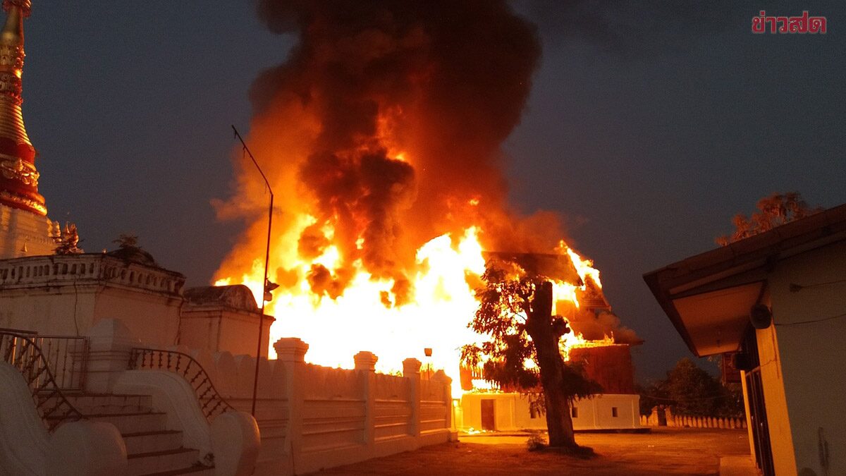 Monastery Abbot Weeps as Ancient Lampang Temple Over 200 Years Old Burns Completely