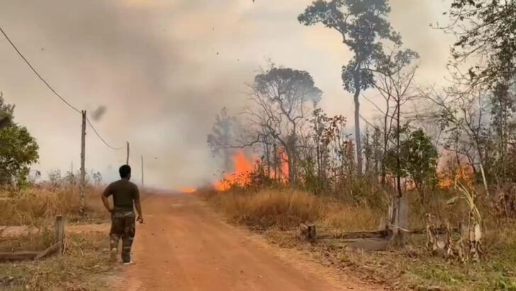 Smoke from Cambodian Forest Fires Engulfs Buriram Border Communities