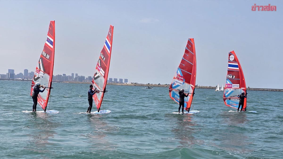 4 Rising Thai Windsurfing Stars Prepare for Asian Beach Games, Acknowledging Age Disadvantage