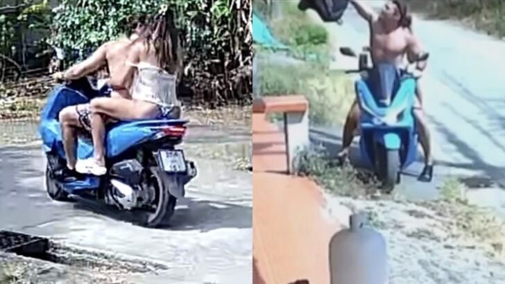 Foreign Couple Caught on CCTV Stealing Bag in Phuket