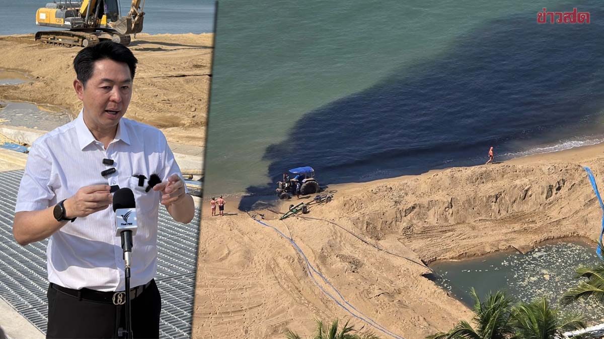 Pattaya Mayor Orders Legal Action Against Contractor for Releasing Wastewater into Jomtien Beach Sea