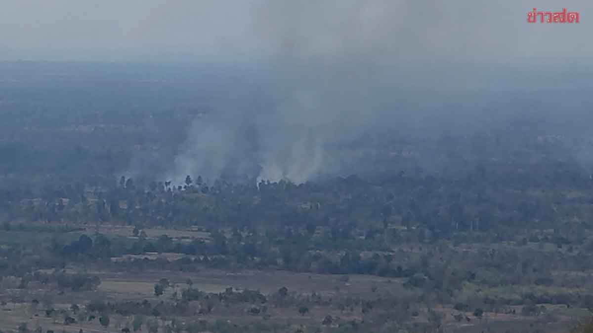Cambodia's Field Burning Causes PM 2.5 Dust to Drift into Thailand, Shrouding Nam Yuen District