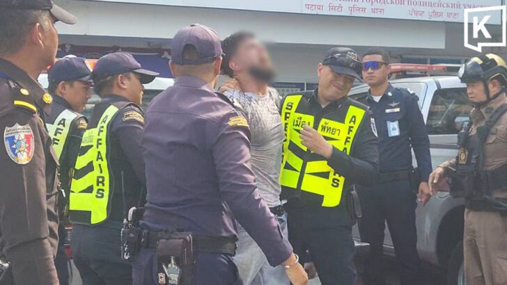 Foreign man runs amok after being woken on Pattaya street