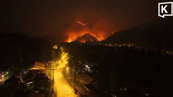 Wildfires rage across Chiang Mai mountain areas