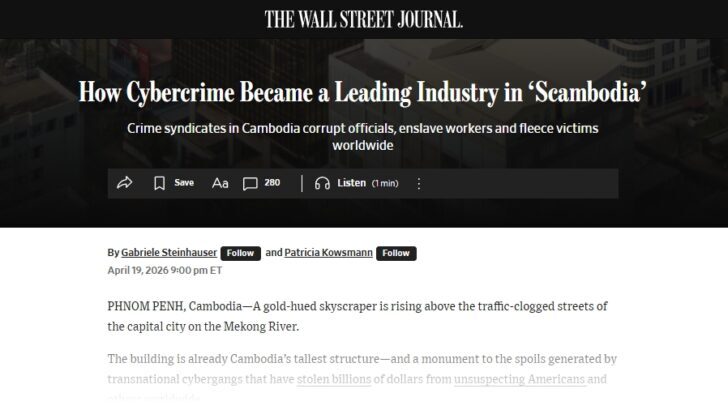 WSJ stands by ‘Scambodia’ referencedespite Cambodia protest