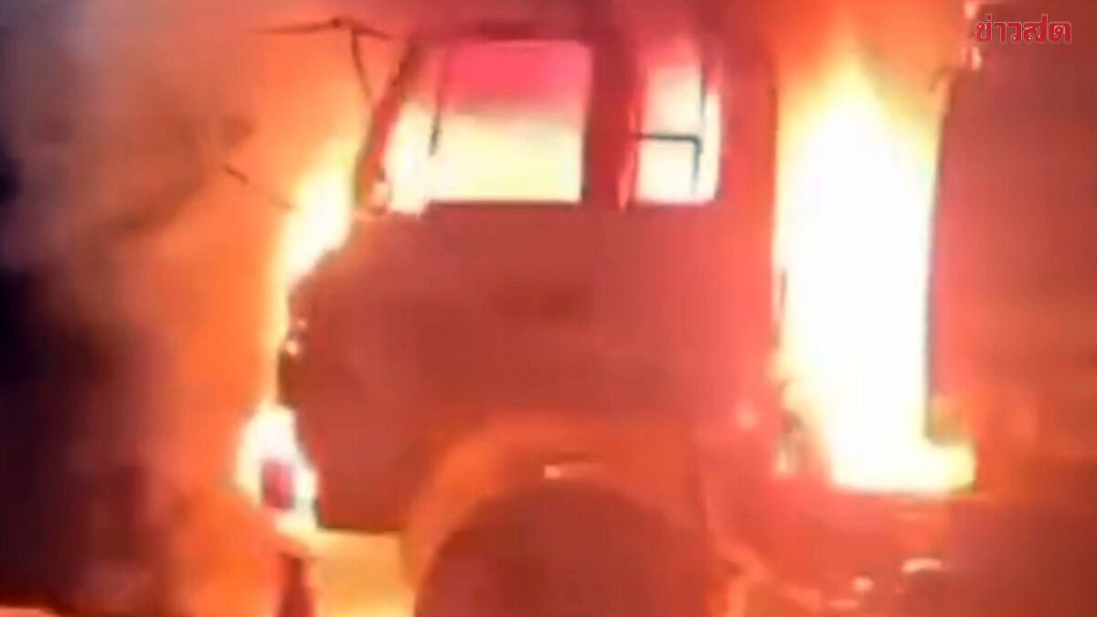 จับคนเฝ้าเครื่องจักร 2 คน มัดมือมัดเท้า เผารถงานก่อสร้าง วอด4คัน