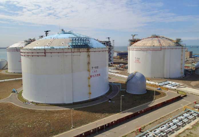 ไต้หวันเผย “ชาติพันธมิตร” - ถังเก็บก๊าซ LNG ในสถานีรับก๊าซ LNG ของ CPC ไท่จง