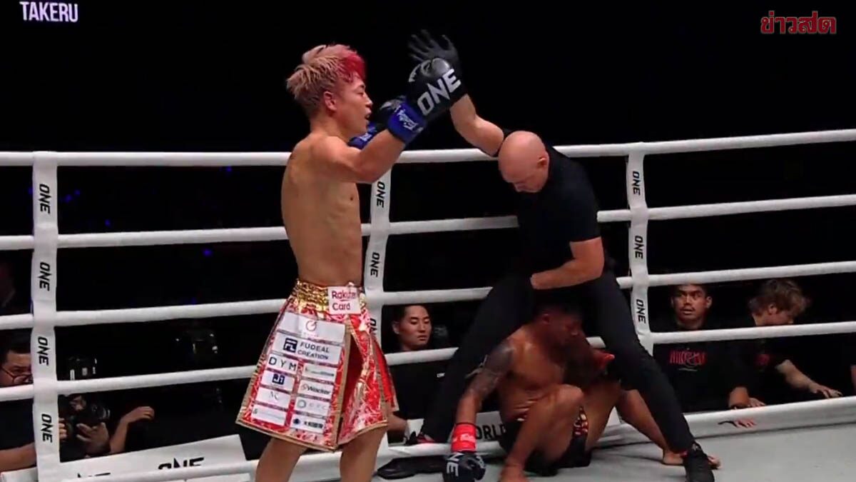 ทาเครุ จบสวย น็อก รถถัง คว้าแชมป์โลก ONE คิกบ็อกซิ่ง รุ่นฟลายเวต เฉพาะกาล