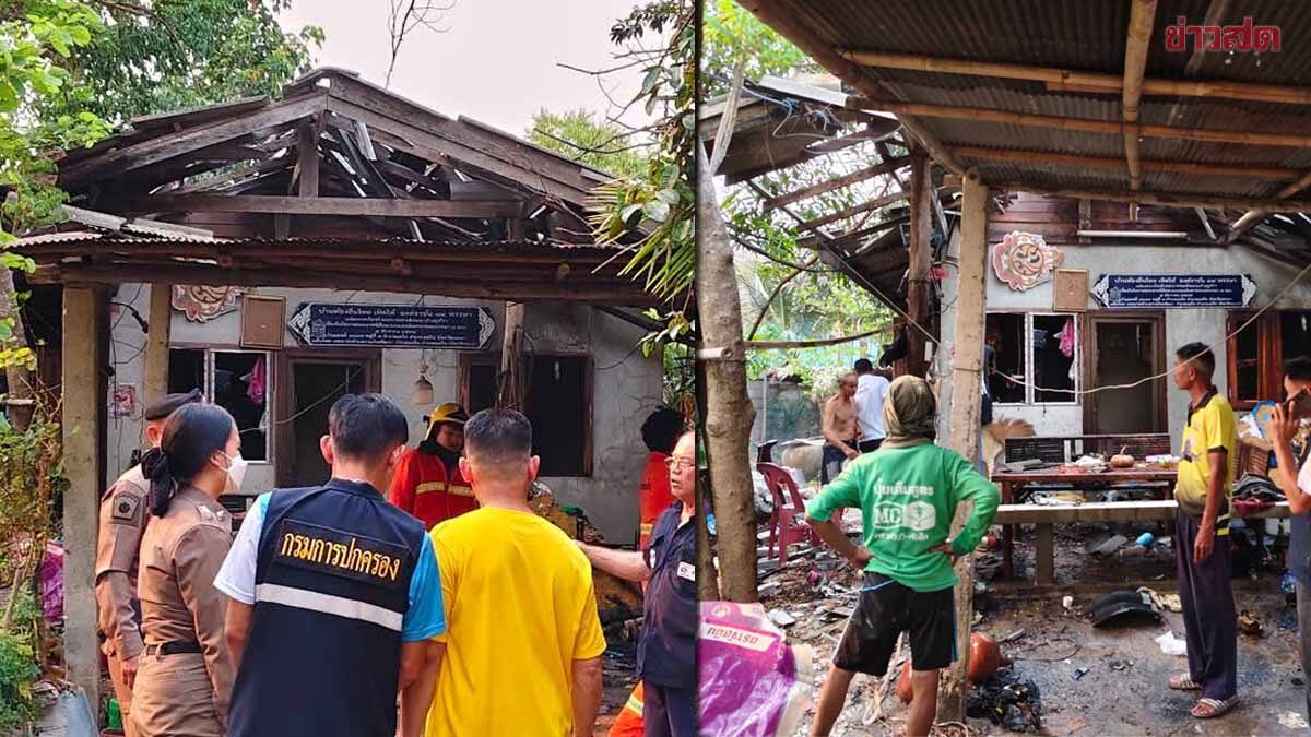 พลุระเบิด บึ้มสนั่นกลางชุมชน เจ็บ 2 ราย หลังคากระจุย พบรับจ้างทำ