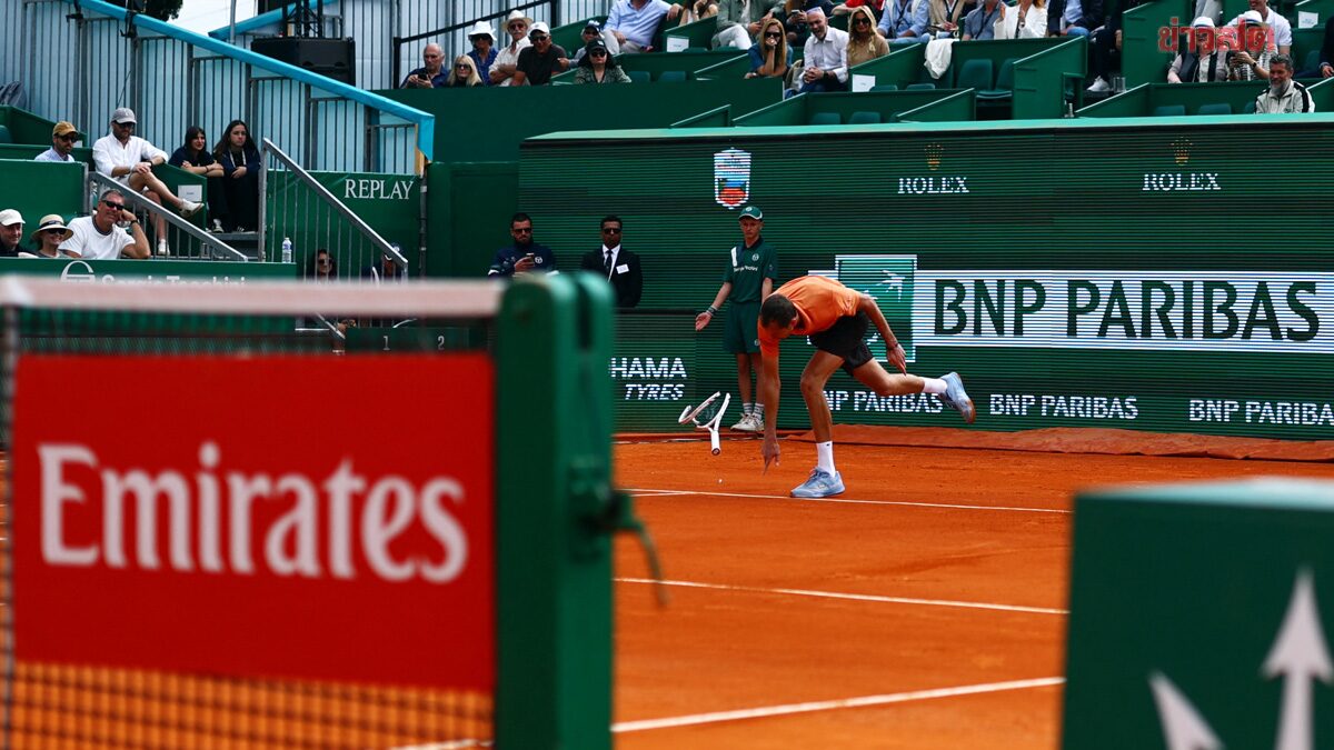 สลิ้งแตก เมดเวเดฟ อดีตมือ 1 เทนนิส โลก แพ้เกมศูนย์ 2 เซ็ตรวด หัวร้อนพังแร็กเก็ต