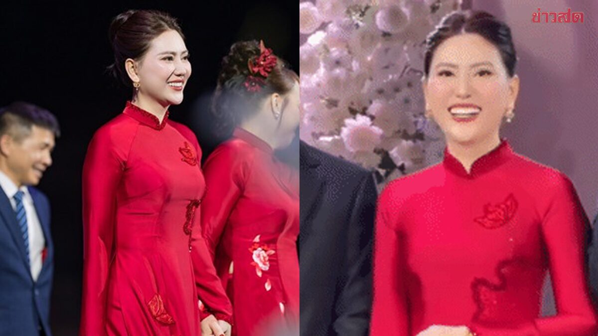 แม่เจ้าบ่าวสวยสะดุดตา หน้าเด็ก ออร่าพุ่ง รอยยิ้มละมุนจนเป็นไวรัล