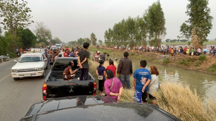 Heroic father drowns after saving family from sinking pickup in Chai Nat crash