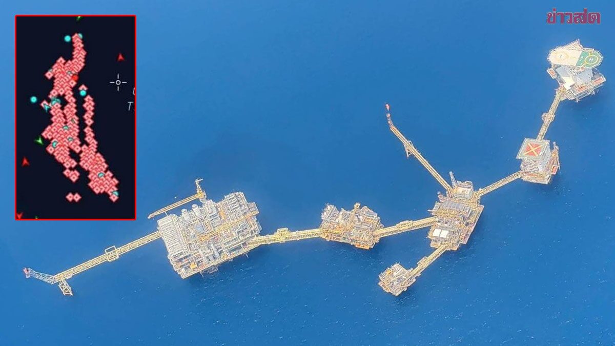 ทัพเรือ บินลาดตระเวน ไขข้อสงสัย กลุ่มเรือน้ำมันลอยทะเล ยันเป็นแท่นผลิตพลังงาน