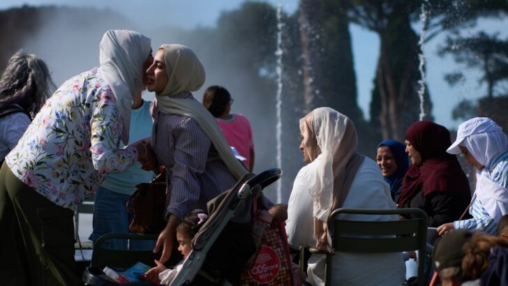 Families evacuated from Gaza enjoy a day to decompress at Rome's ancient baths