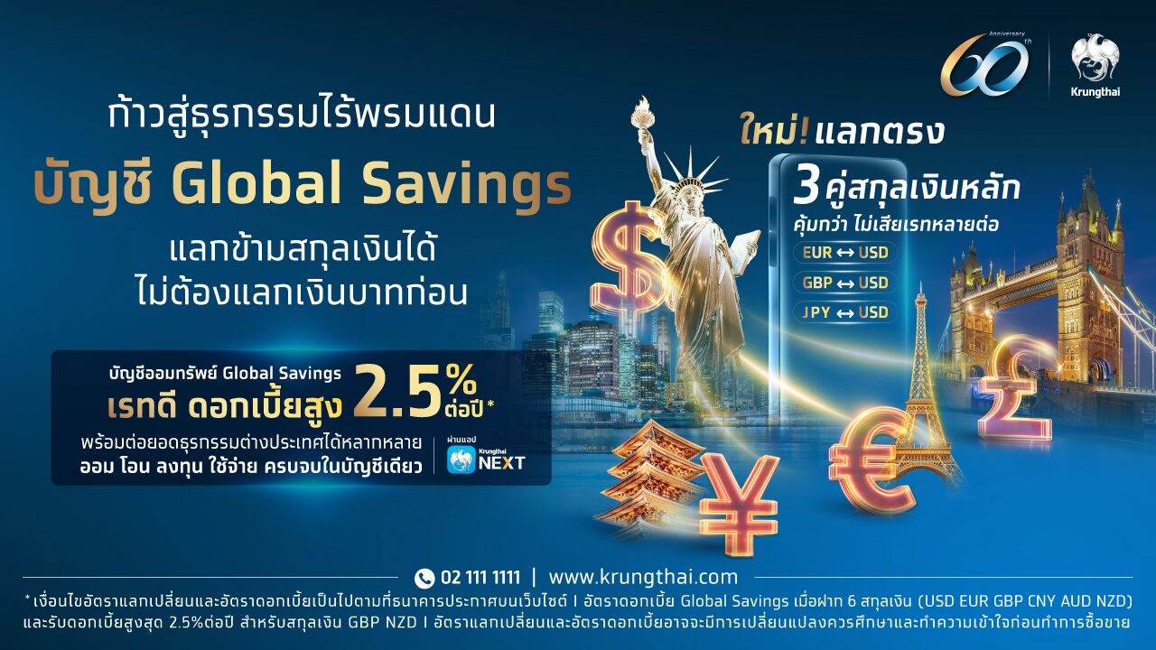 กรุงไทยเปิดฟีเจอร์ “แลกข้ามสกุลเงินตรง” ผ่าน Krungthai NEXT