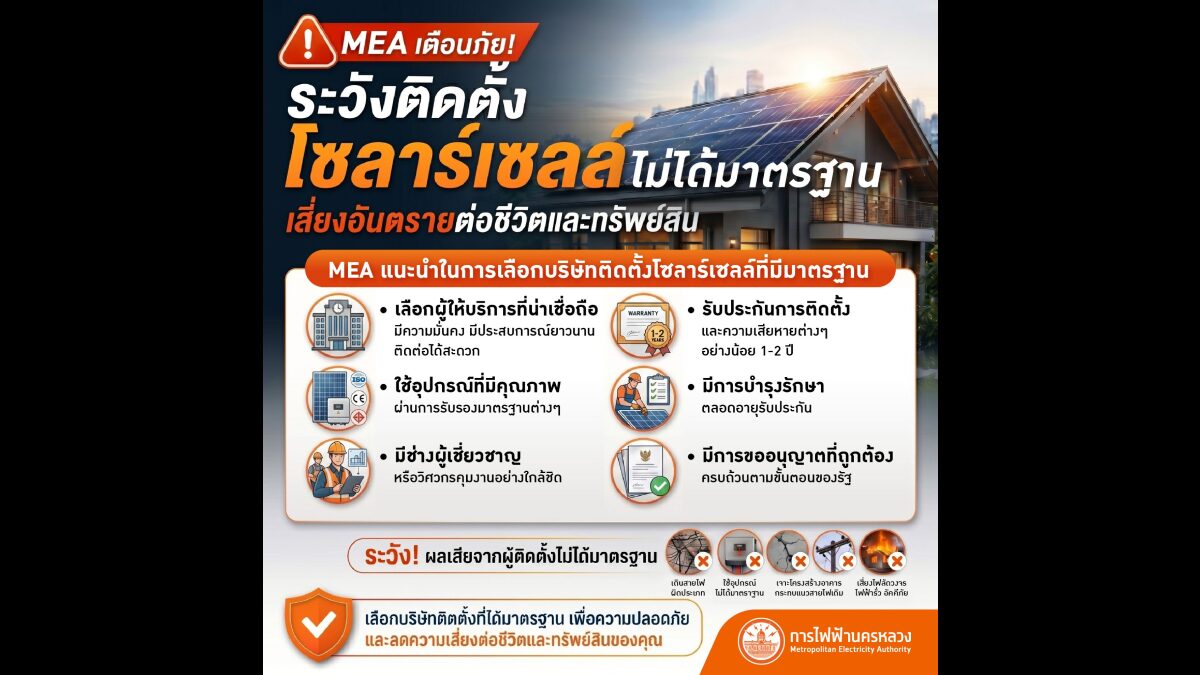 Check Before Installing Solar Panels: MEA Warns Against Poor Choices That Cost Money and Risk Electrical Hazards