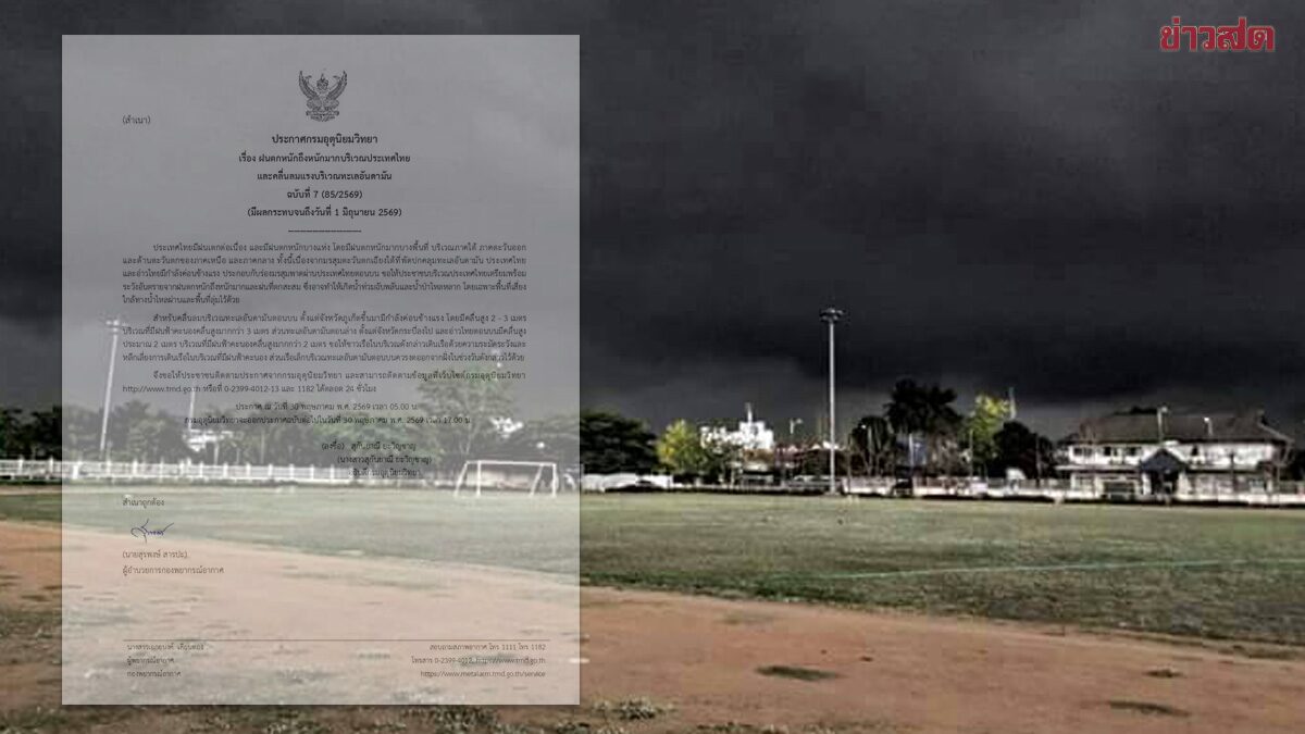 กรมอุตุฯ ประกาศฉบับที่ 7 เตือน มรสุมกระหน่ำ ฝนตกหนักถึงหนักมาก