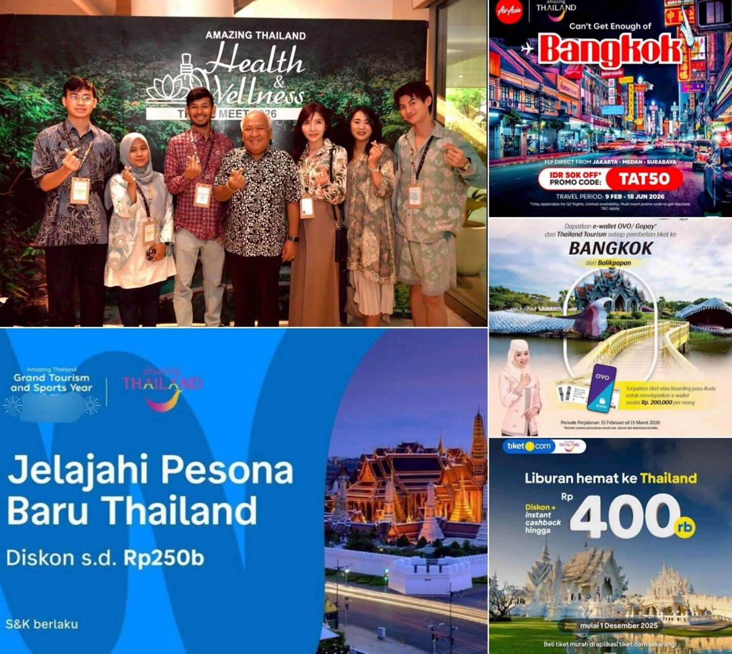 Thai Tourism Authority Jakarta Partners with Airlines and OTAs to Boost Indonesian Visitor Numbers in 2026 with Three-Pronged Thai Appeal Strategy