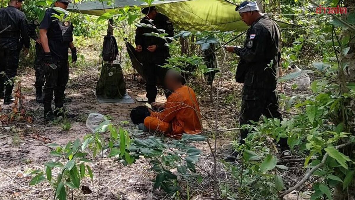 จับกุม เจ้าคณะตำบล กลางป่า อช.ตาพระยา พร้อมซากตะกวดท้องแก่-อุปกรณ์ล่าสัตว์ ให้การภาคเสธ อ้างธุดงค์หาเห็ด