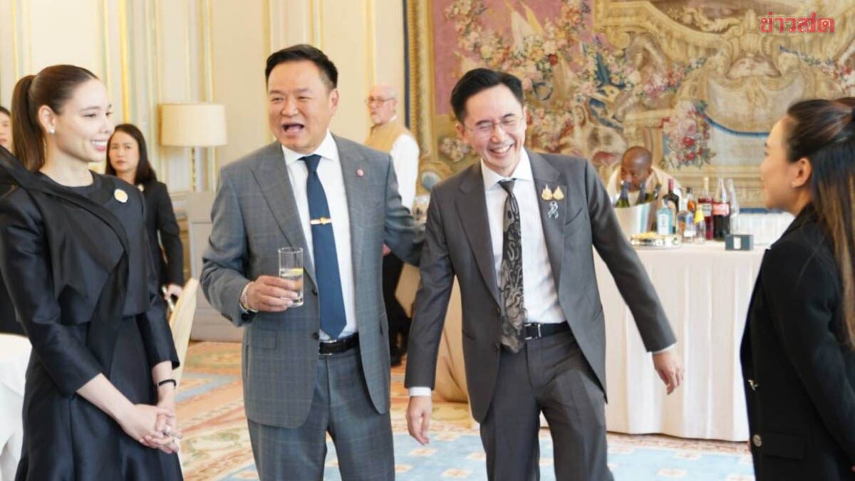 "Strengthening the chain with people!" Anutin posts photo with Anucha smiling brightly after participating in European regional ambassadors and consuls general meeting in France